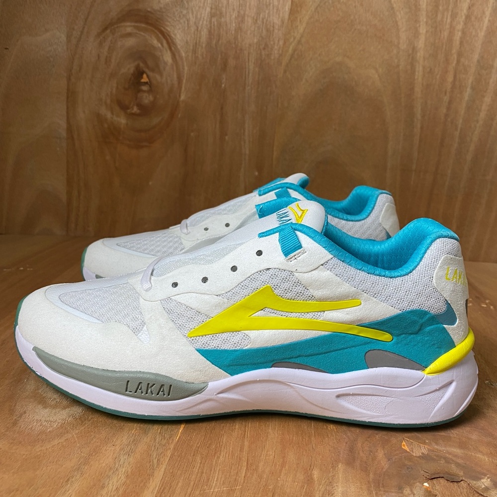 Lakai EVO 2.0 Skate Sneakers White teal Men's Size 8 NIB